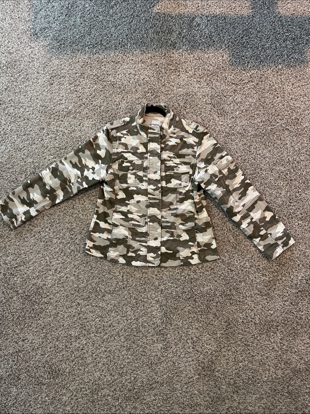 Kensie Jeans - Women's Camouflage Utility Jacket - Green Camo